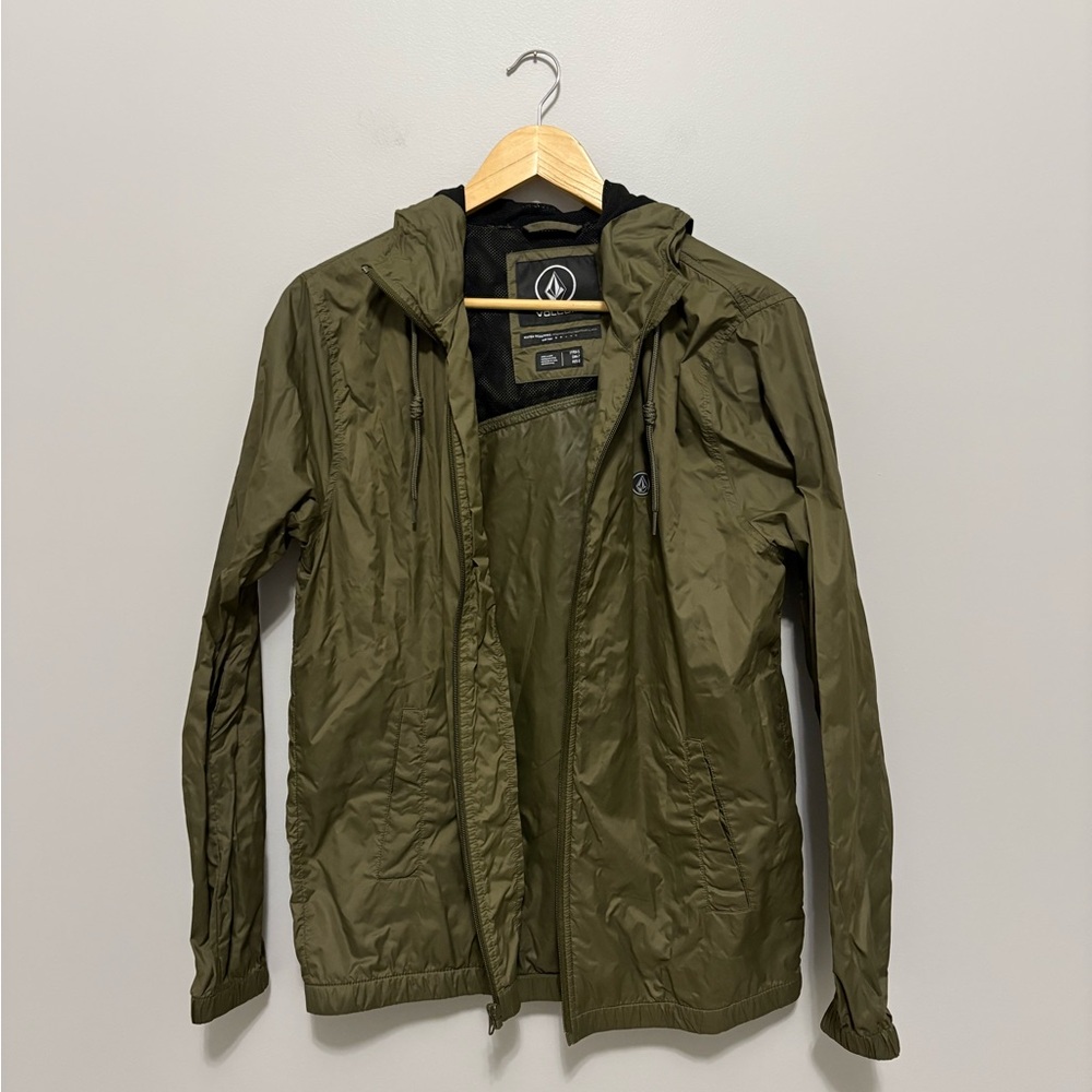 Volcom Ermont Olive Hooded Windbreaker Jacket